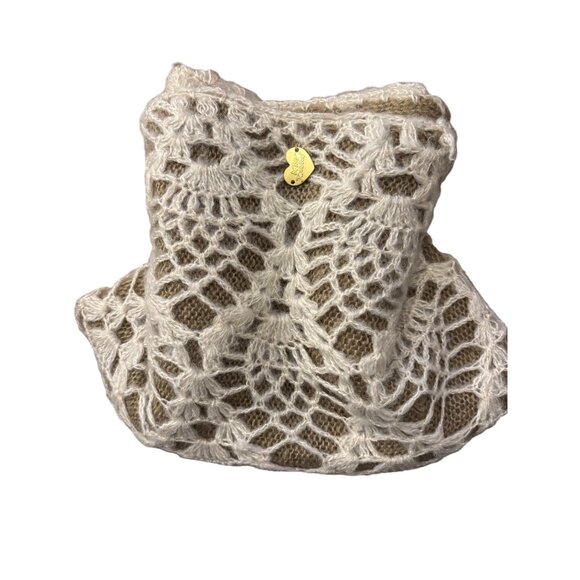 Betsey Johnson Crocheted Lace Infinity ScarfHead Wrap Neck Cowl - Picture 3 of 5